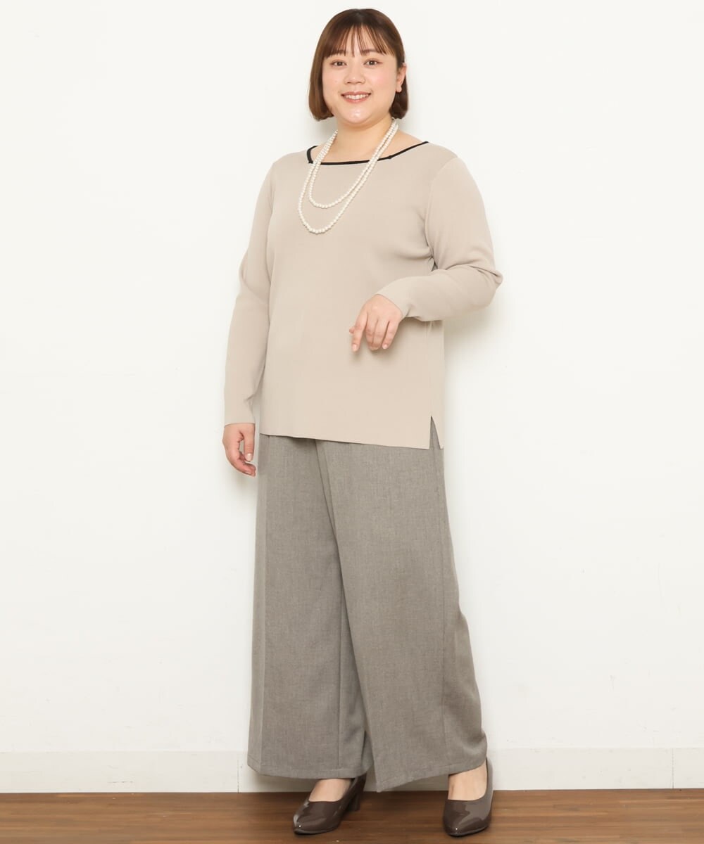 OLFCS06055 eur3(エウルキューブ) 【大きいサイズ/a.v.v×eur3】2WAYニット ライトグレー(91)