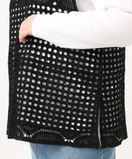 OLFDD06089 eur3(エウルキューブ) 【大きいサイズ】かぎ針風レースベスト ブラック