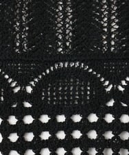 OLFDD06089 eur3(エウルキューブ) 【大きいサイズ】かぎ針風レースベスト ブラック