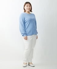OLFDS04080 eur3(エウルキューブ) 【大きいサイズ】フロントラインパフスリーブニットニット ブルー(55)