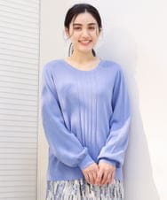 OLFDS04080 eur3(エウルキューブ) 【大きいサイズ】フロントラインパフスリーブニットニット ブルー(55)
