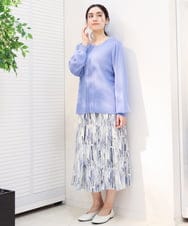 OLFDS04080 eur3(エウルキューブ) 【大きいサイズ】フロントラインパフスリーブニットニット ブルー(55)