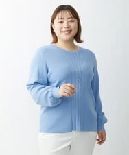 OLFDS04080 eur3(エウルキューブ) 【大きいサイズ】フロントラインパフスリーブニットニット ブルー(55)