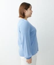 OLFDS04080 eur3(エウルキューブ) 【大きいサイズ】フロントラインパフスリーブニットニット ブルー(55)