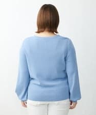 OLFDS04080 eur3(エウルキューブ) 【大きいサイズ】フロントラインパフスリーブニットニット ブルー(55)