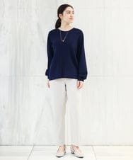 OLFDS04080 eur3(エウルキューブ) 【大きいサイズ】フロントラインパフスリーブニットニット ネイビー(57)(WEB限定カラー)