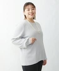 OLFDS04080 eur3(エウルキューブ) 【大きいサイズ】フロントラインパフスリーブニットニット ライトグレー(91)