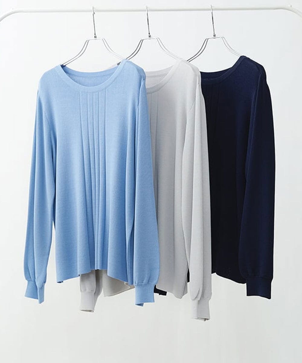 OLFDS04080 eur3(エウルキューブ) 【大きいサイズ】フロントラインパフスリーブニットニット ライトグレー(91)
