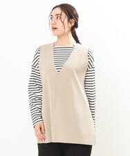 OLFDS07070 eur3(エウルキューブ) 【大きいサイズ】Vネックベスト ベージュ(82)