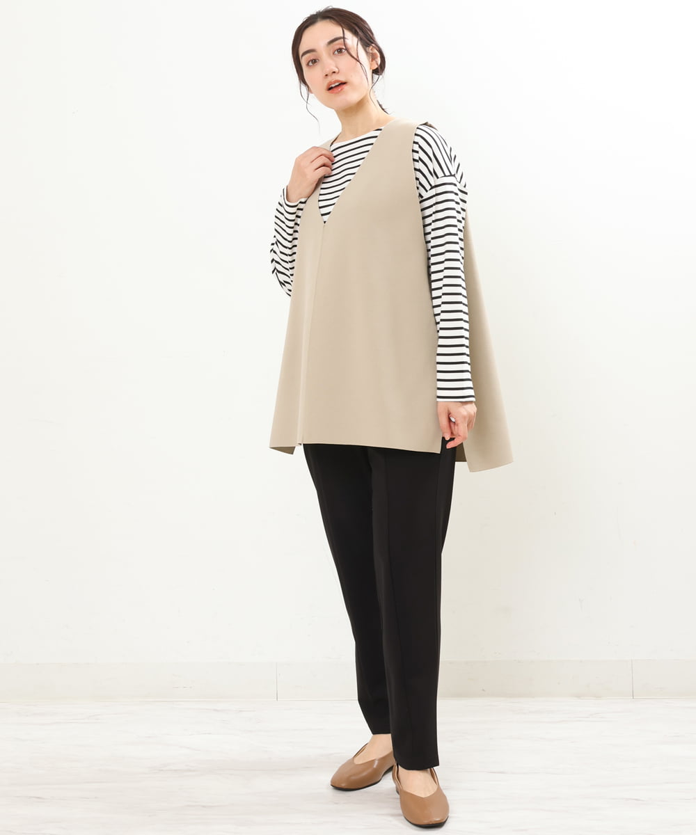 OLFDS07070 eur3(エウルキューブ) 【大きいサイズ】Vネックベスト ベージュ(82)
