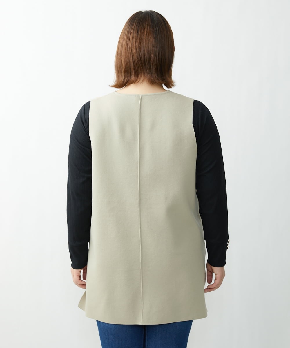 OLFDS07070 eur3(エウルキューブ) 【大きいサイズ】Vネックベスト ベージュ(82)