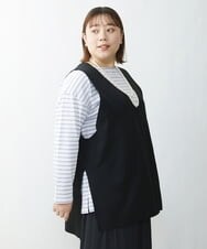 OLFDS07070 eur3(エウルキューブ) 【大きいサイズ】Vネックベスト ブラック(94)