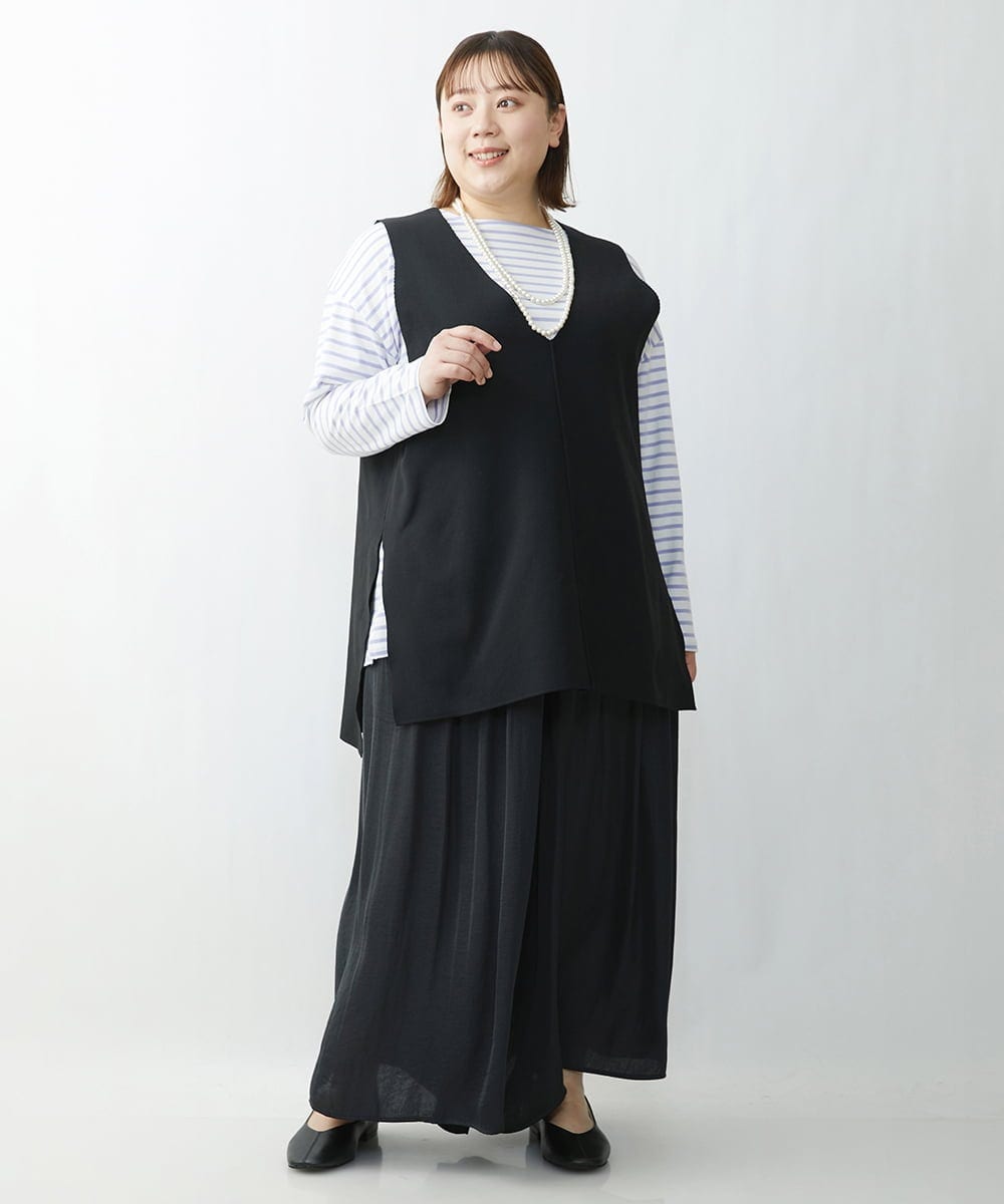 OLFDS07070 eur3(エウルキューブ) 【大きいサイズ】Vネックベスト ブラック(94)