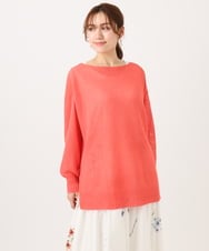 OLFED04079 eur3(エウルキューブ) 【WEB先行販売】【大きいサイズ】テープヤーンプルオーバーニット ピンク