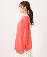 OLFED04079 eur3(エウルキューブ) 【WEB先行販売】【大きいサイズ】テープヤーンプルオーバーニット ピンク