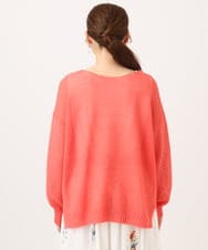 OLFED04079 eur3(エウルキューブ) 【WEB先行販売】【大きいサイズ】テープヤーンプルオーバーニット ピンク