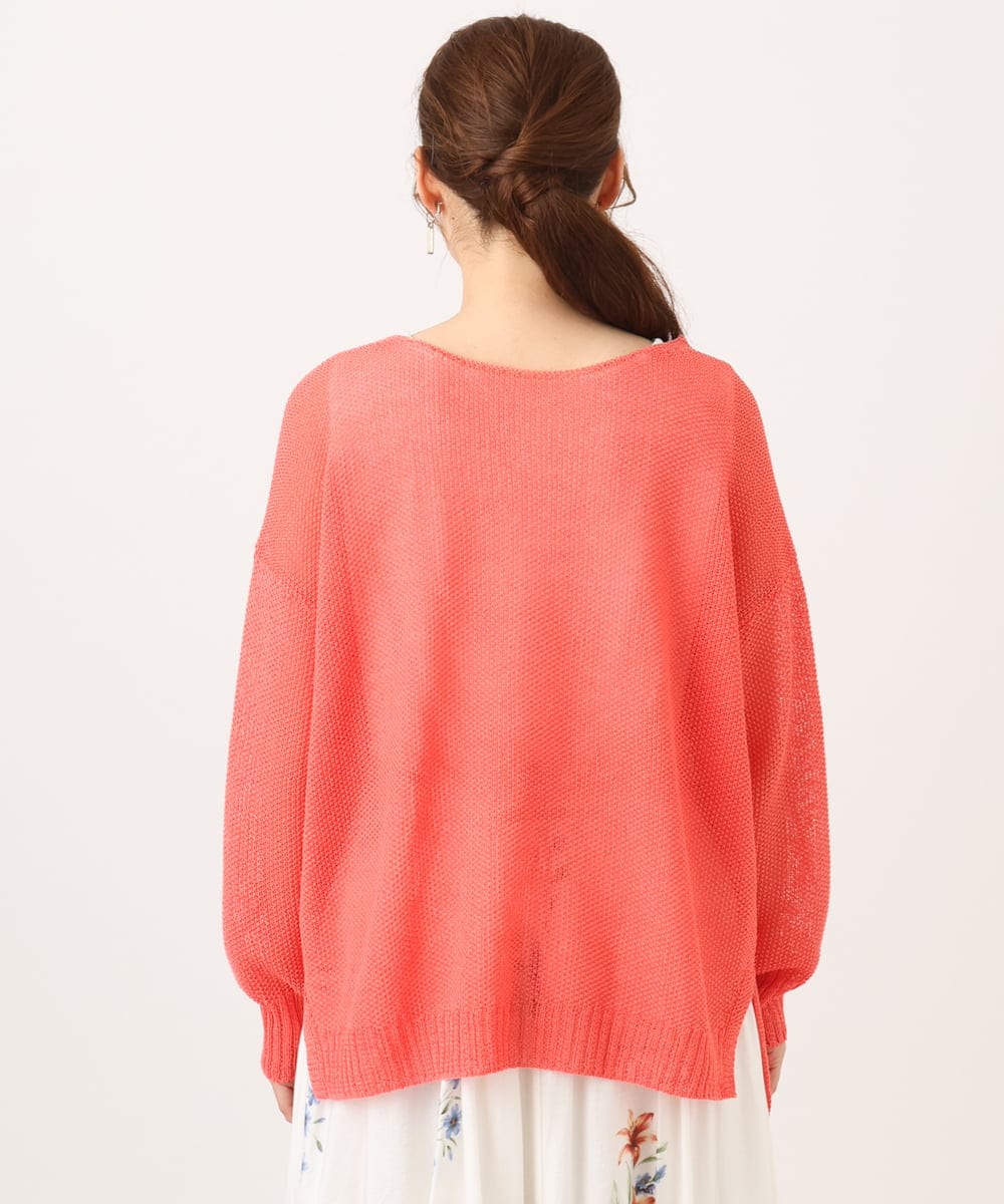 OLFED04079 eur3(エウルキューブ) 【WEB先行販売】【大きいサイズ】テープヤーンプルオーバーニット ピンク