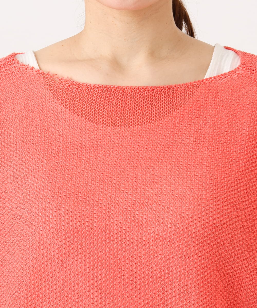 OLFED04079 eur3(エウルキューブ) 【WEB先行販売】【大きいサイズ】テープヤーンプルオーバーニット ピンク