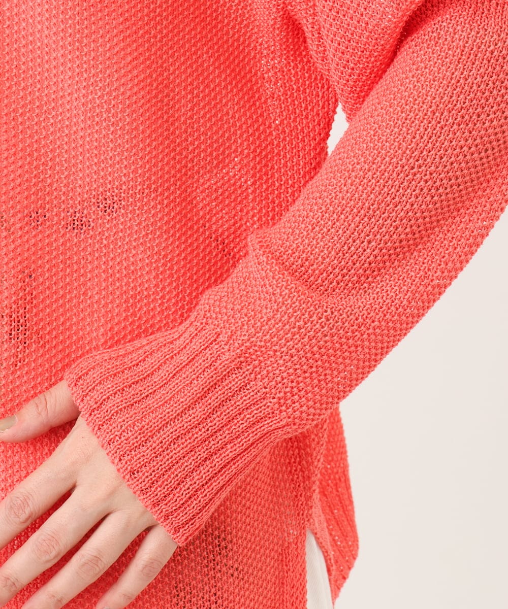 OLFED04079 eur3(エウルキューブ) 【WEB先行販売】【大きいサイズ】テープヤーンプルオーバーニット ピンク