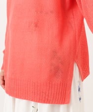 OLFED04079 eur3(エウルキューブ) 【WEB先行販売】【大きいサイズ】テープヤーンプルオーバーニット ピンク