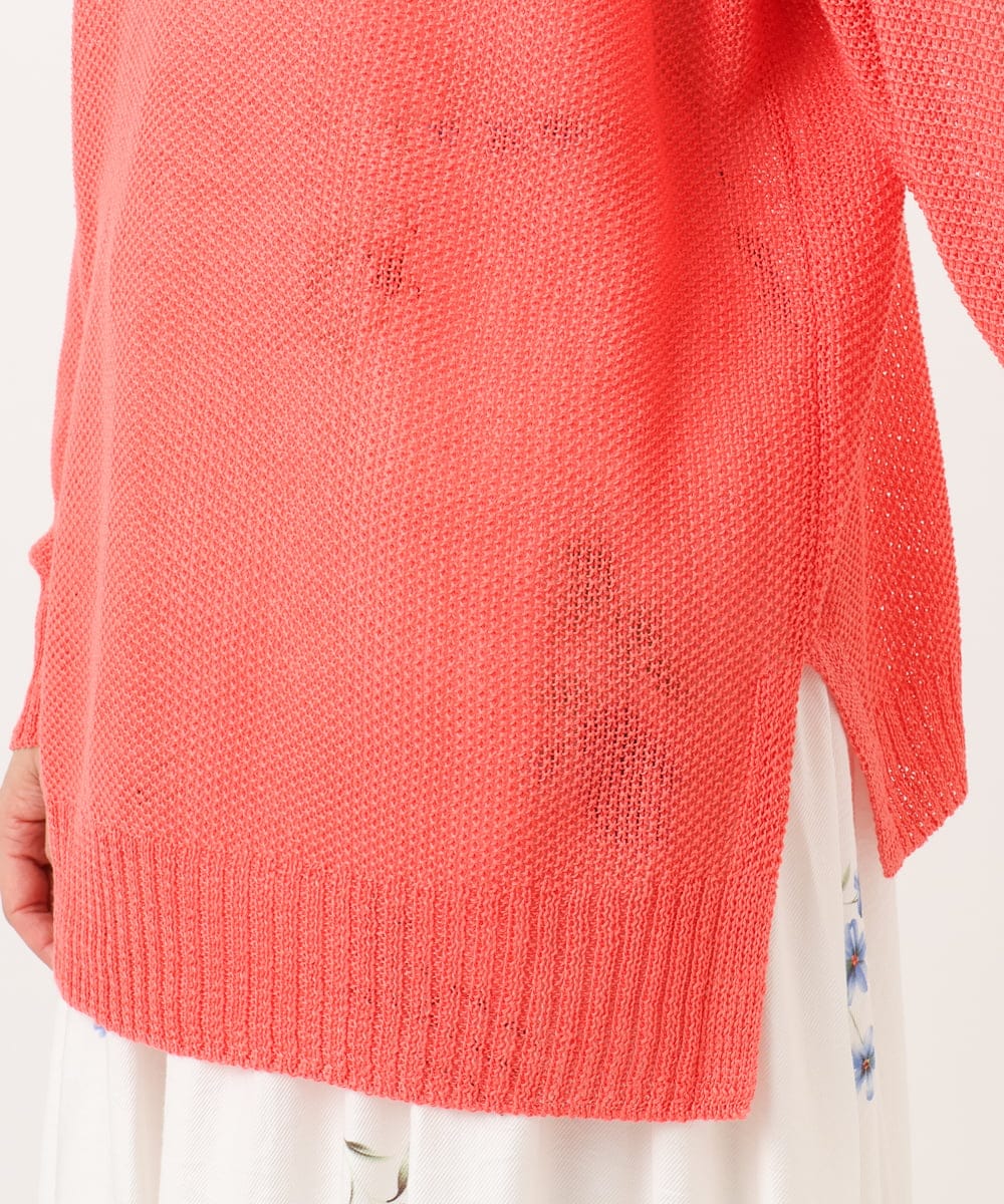 OLFED04079 eur3(エウルキューブ) 【WEB先行販売】【大きいサイズ】テープヤーンプルオーバーニット ピンク