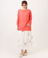 OLFED04079 eur3(エウルキューブ) 【WEB先行販売】【大きいサイズ】テープヤーンプルオーバーニット ピンク