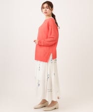 OLFED04079 eur3(エウルキューブ) 【WEB先行販売】【大きいサイズ】テープヤーンプルオーバーニット ピンク