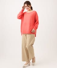 OLFED04079 eur3(エウルキューブ) 【WEB先行販売】【大きいサイズ】テープヤーンプルオーバーニット ピンク