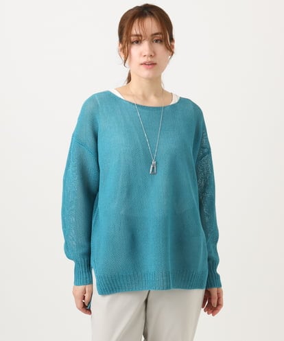 OLFED04079 eur3 【WEB先行販売】【大きいサイズ】テープヤーンプルオーバーニット