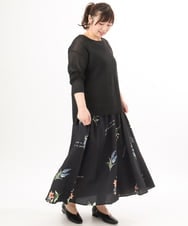 OLFED04079 eur3(エウルキューブ) 【WEB先行販売】【大きいサイズ】テープヤーンプルオーバーニット ブラック