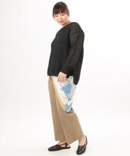 OLFED04079 eur3(エウルキューブ) 【WEB先行販売】【大きいサイズ】テープヤーンプルオーバーニット ブラック