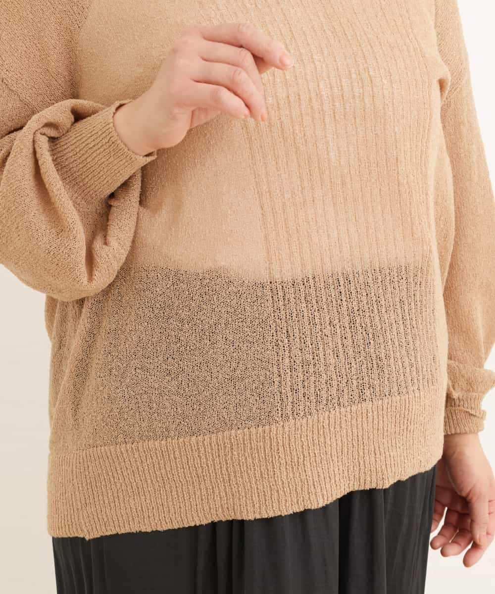 OLFEP03070 eur3(エウルキューブ) 【大きいサイズ/11号サイズあり】深Vネック縦リブニット キャメル(83)