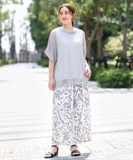 OLFGA08079 eur3(エウルキューブ) 【WEB先行販売】【大きいサイズ/a.v.v×eur3】ラメメッシュニットプルオーバー グレー(92)