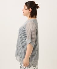 OLFGA08079 eur3(エウルキューブ) 【WEB先行販売】【大きいサイズ/a.v.v×eur3】ラメメッシュニットプルオーバー グレー(92)