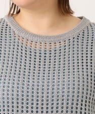 OLFGA08079 eur3(エウルキューブ) 【WEB先行販売】【大きいサイズ/a.v.v×eur3】ラメメッシュニットプルオーバー グレー(92)