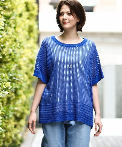 OLFGD25079 eur3 【WEB先行販売】【大きいサイズ/a.v.v×eur3】メッシュラメニット