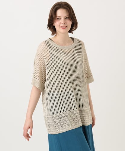 OLFGD25079 eur3 【WEB先行販売】【大きいサイズ/a.v.v×eur3】メッシュラメニット