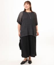 OLFGD25079 eur3(エウルキューブ) 【WEB先行販売】【大きいサイズ/a.v.v×eur3】メッシュラメニット ダークグレー