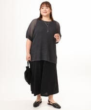 OLFGD25079 eur3(エウルキューブ) 【WEB先行販売】【大きいサイズ/a.v.v×eur3】メッシュラメニット ダークグレー