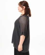 OLFGD25079 eur3(エウルキューブ) 【WEB先行販売】【大きいサイズ/a.v.v×eur3】メッシュラメニット ダークグレー