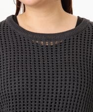 OLFGD25079 eur3(エウルキューブ) 【WEB先行販売】【大きいサイズ/a.v.v×eur3】メッシュラメニット ダークグレー