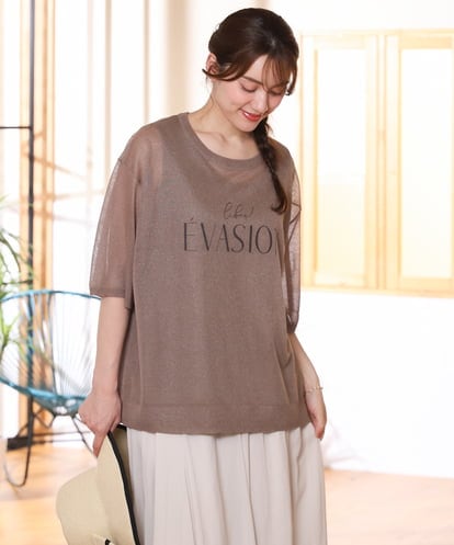 OLFHD07069 eur3 【WEB先行販売】【大きいサイズ/a.v.v×eur3】シア―ロゴプリントニット