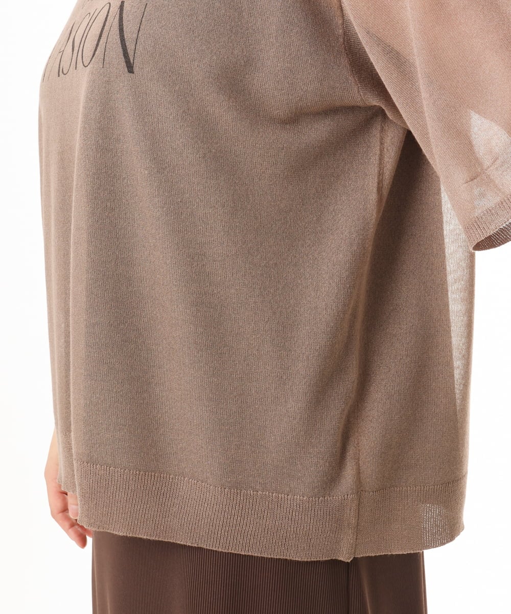 OLFHD07069 eur3(エウルキューブ) 【WEB先行販売】【大きいサイズ/a.v.v×eur3】シア―ロゴプリントニット モカ