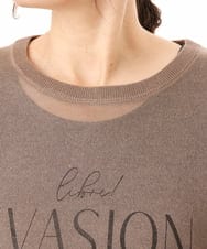 OLFHD07069 eur3(エウルキューブ) 【WEB先行販売】【大きいサイズ/a.v.v×eur3】シア―ロゴプリントニット モカ