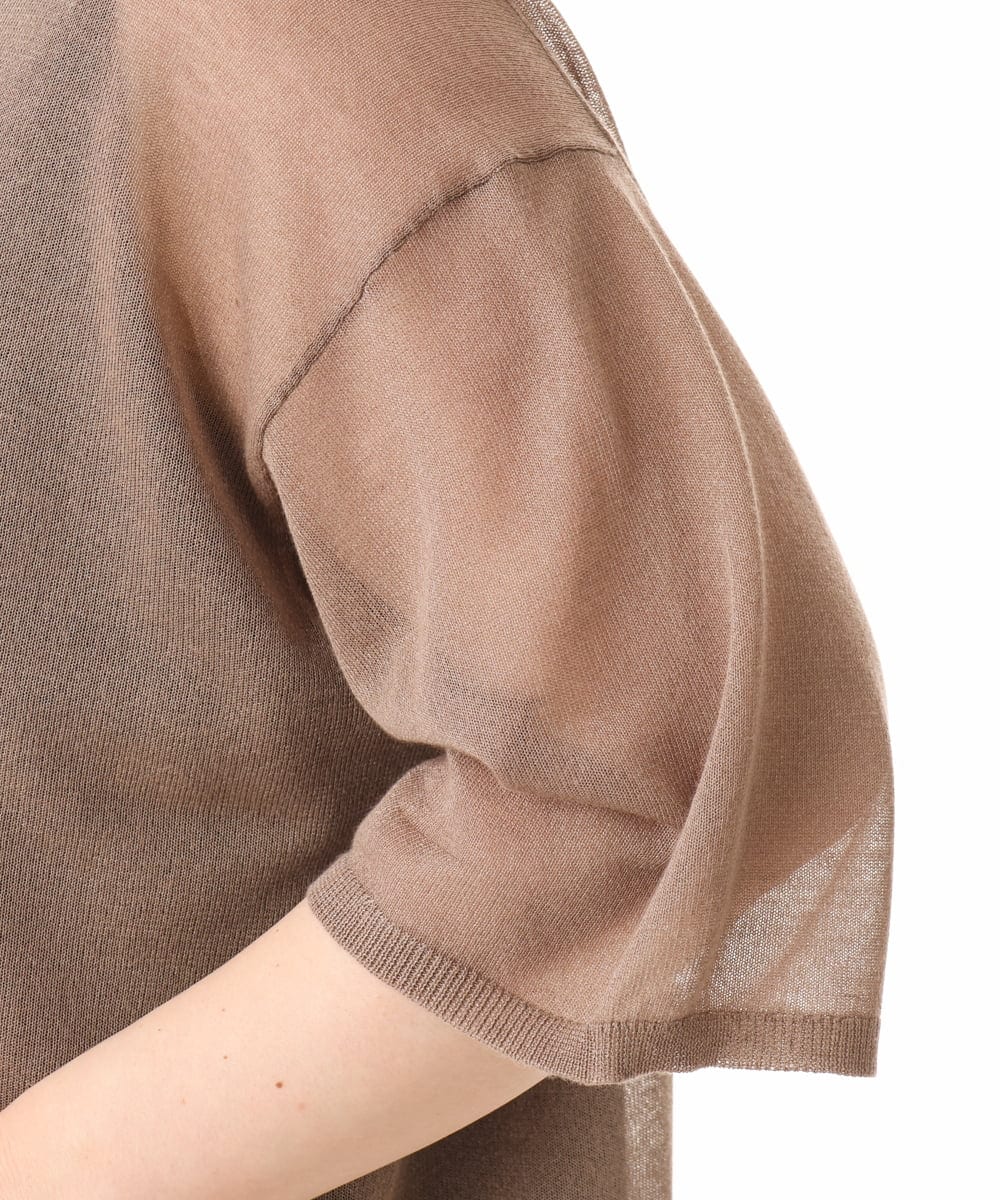 OLFHD07069 eur3(エウルキューブ) 【WEB先行販売】【大きいサイズ/a.v.v×eur3】シア―ロゴプリントニット モカ