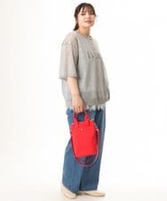 OLFHD07069 eur3(エウルキューブ) 【WEB先行販売】【大きいサイズ/a.v.v×eur3】シア―ロゴプリントニット グレー