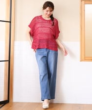OLFHD08089 eur3(エウルキューブ) 【WEB先行販売】【大きいサイズ】テープヤーンベスト ピンク