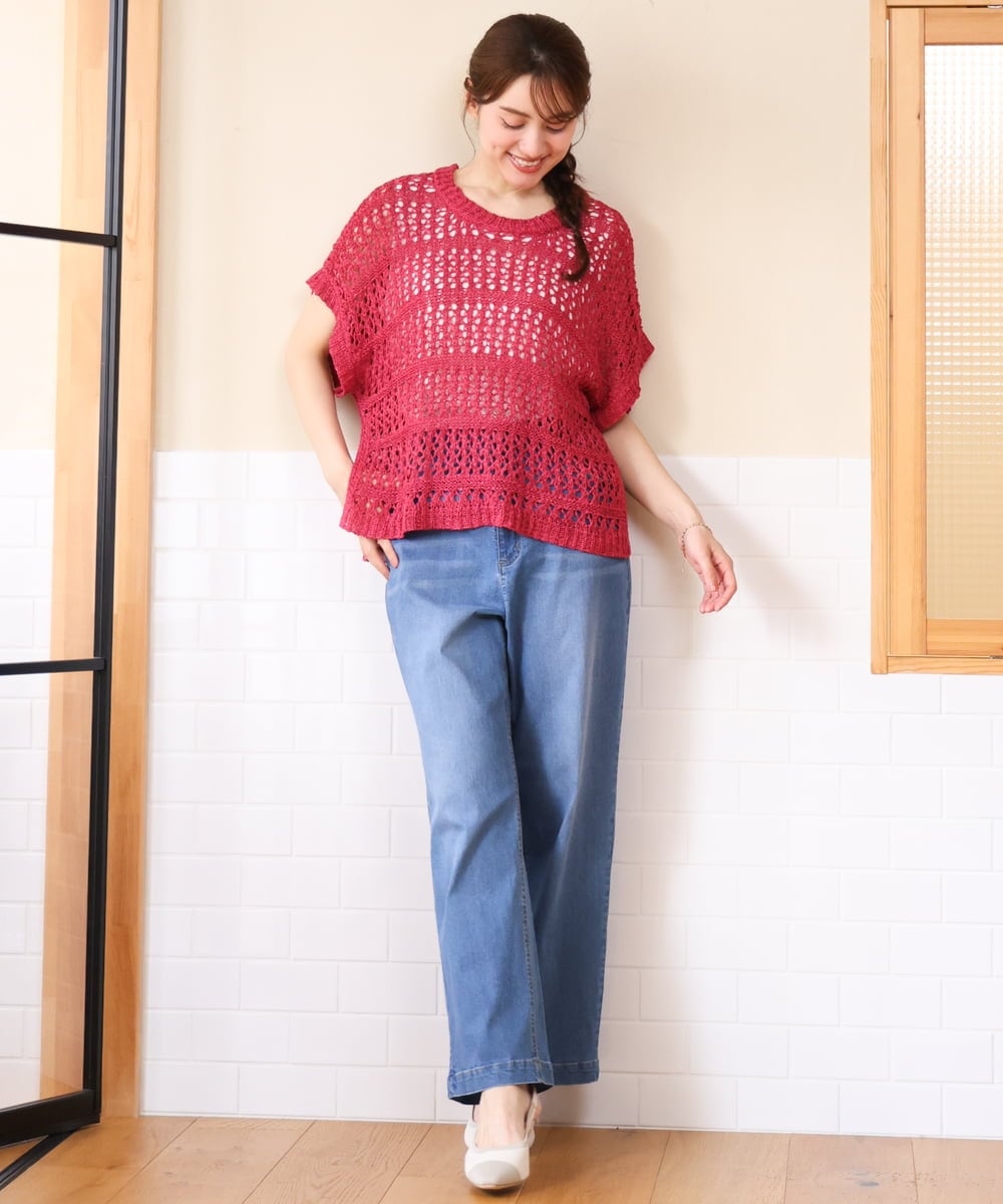 OLFHD08089 eur3(エウルキューブ) 【WEB先行販売】【大きいサイズ】テープヤーンベスト ピンク