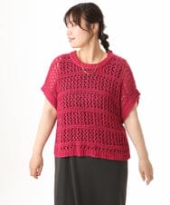 OLFHD08089 eur3(エウルキューブ) 【WEB先行販売】【大きいサイズ】テープヤーンベスト ピンク