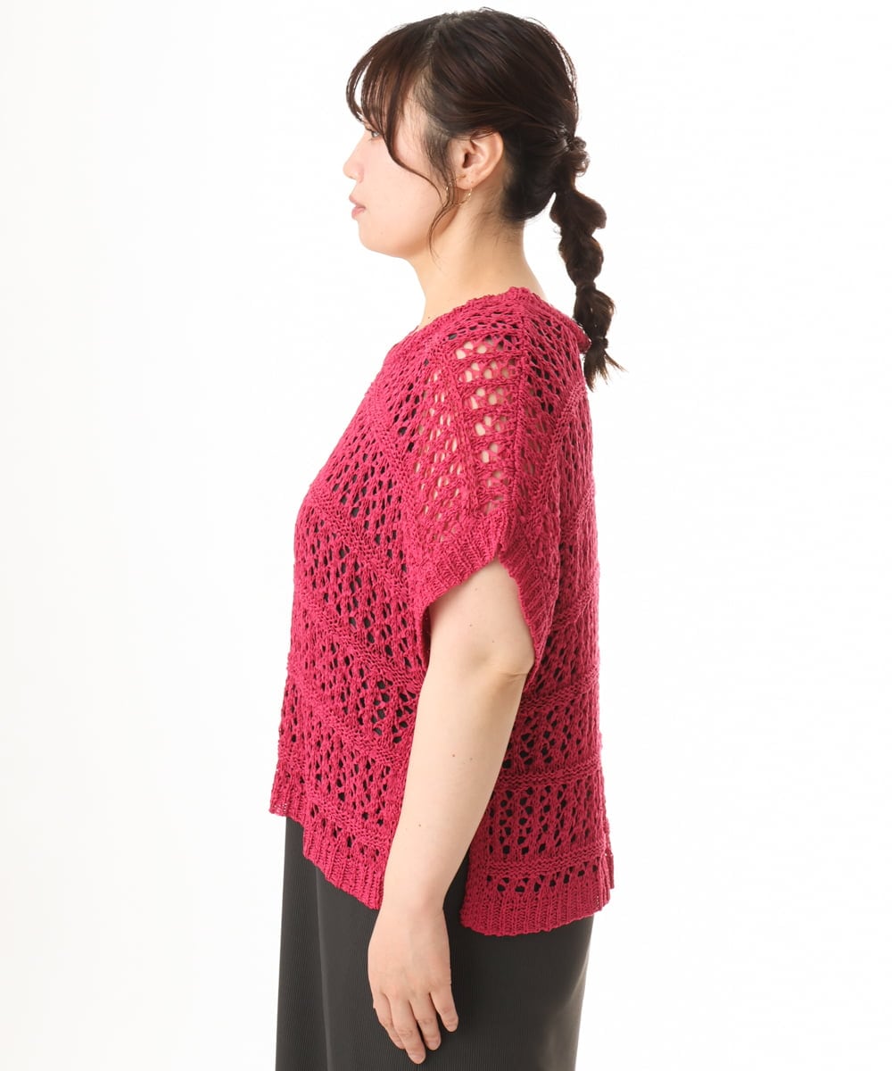 OLFHD08089 eur3(エウルキューブ) 【WEB先行販売】【大きいサイズ】テープヤーンベスト ピンク